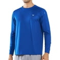thumbnail image 1 of NORTHYARD Men's Workout Running Shirts Athletic Long Sleeve Fishing Hiking Shirt Royalblue XL, 1 of 7