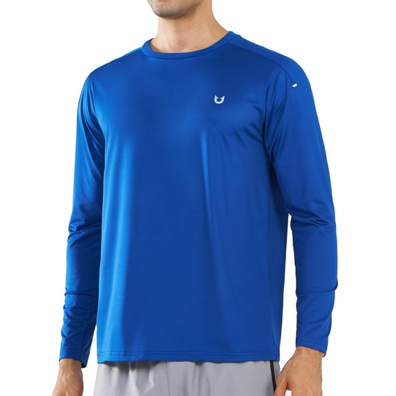 NORTHYARD Men's Workout Running Shirts Athletic Long Sleeve Fishing Hiking Shirt Royalblue XL