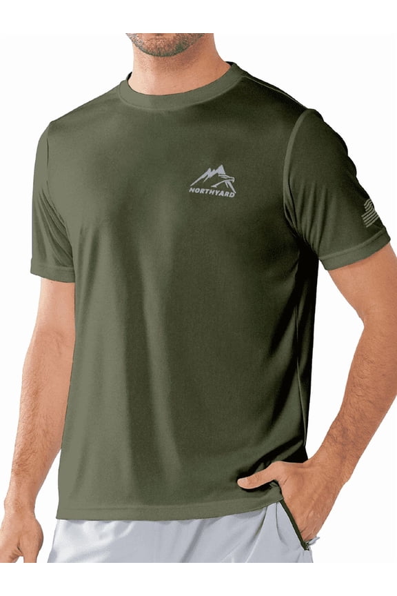 Swim Shirts for Men UPF 50+ Sun Protection Quick Dry Short Sleeve T-Shirts Rash Guard, Sizes S-4XL