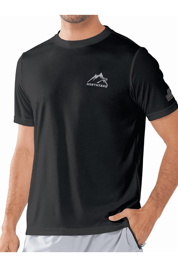 Swim Shirts for Men UPF 50+ Sun Protection Quick Dry Short Sleeve T-Shirts Rash Guard, Sizes S-4XL