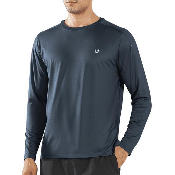 NORTHYARD Men's Workout Running Shirts Athletic Long Sleeve Fishing Hiking Shirt Coolgrey S