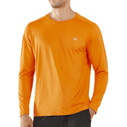 NORTHYARD Mens and Big Mens Workout Running Shirts Athletic Long Sleeve Fishing Hiking Shirt Orange 3XL