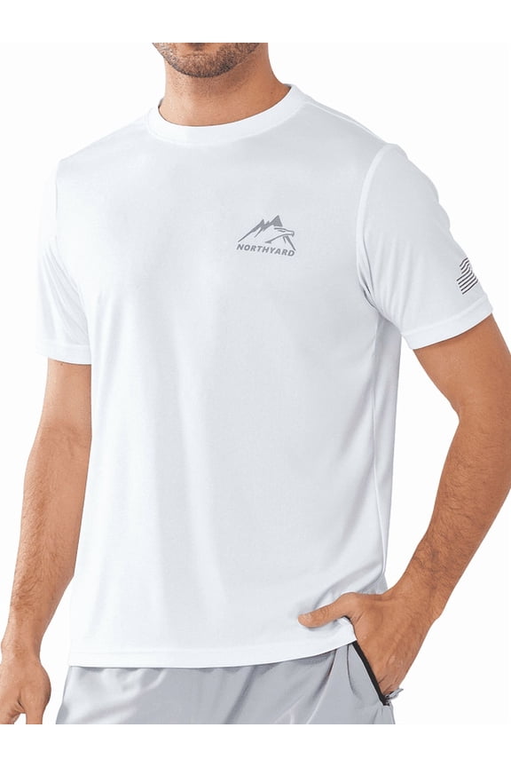 Swim Shirts for Men UPF 50+ Sun Protection Quick Dry Short Sleeve T-Shirts Rash Guard, Sizes S-4XL