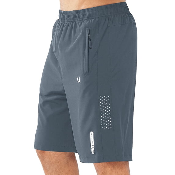NORTHYARD Men's and Big Men's 9" Athletic Running Shorts Quick Dry Lightweight Gym Workout Short with Zipper Pockets Coolgrey 3XL
