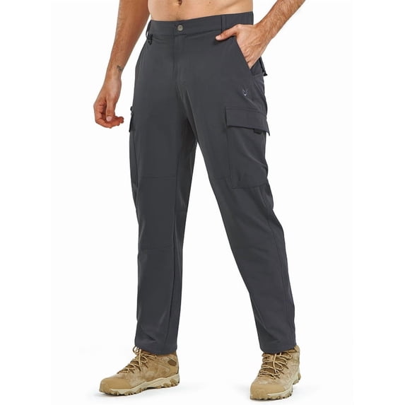 NORTHYARD Men's and Big Men's Cargo Pants Hiking Camping Lightweight Quick Dry Waterproof Outdoor Work Pant with Multipockets Darkgrey 3XL