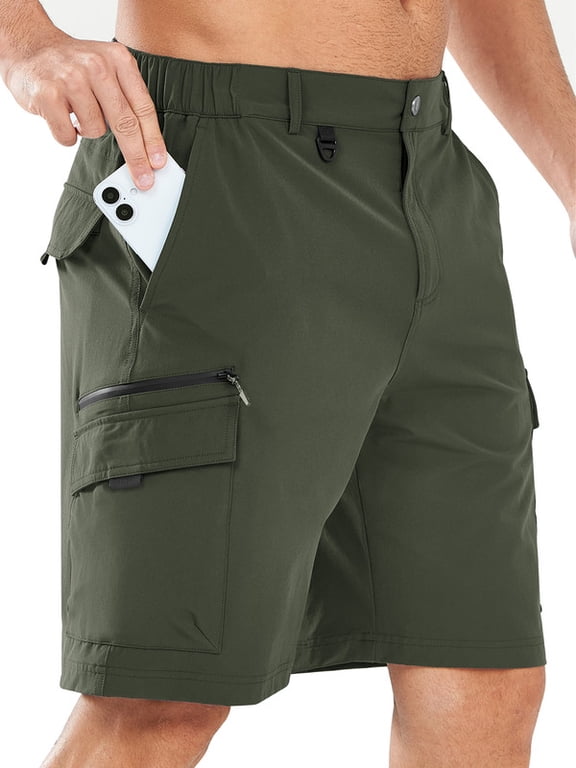 Men's and Big Men's Cargo Shorts 9" Hiking Camping Golf Short Casual Travel Work Outdoor UPF 50+ Multipocket for Men Armygreen 3XL