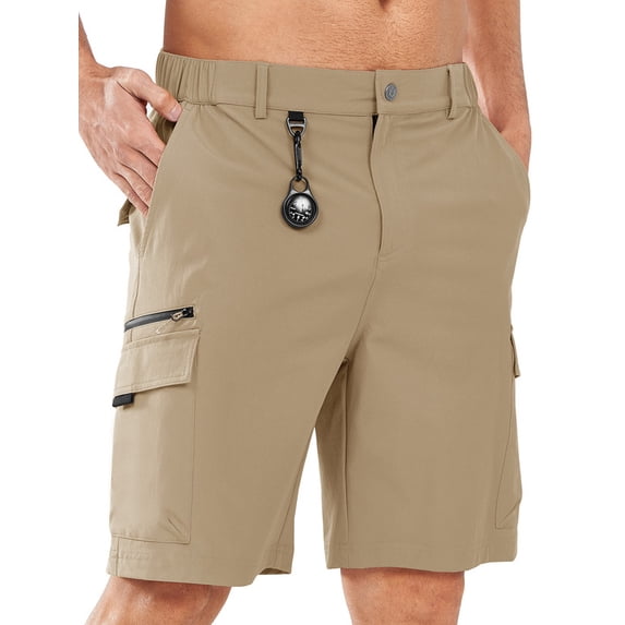 NORTHYARD Men's and Big Men's Cargo Shorts 9" Hiking Camping Golf Short Casual Travel Work Outdoor UPF 50+ Multipocket for Men Khaki 4XL