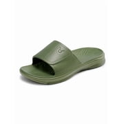 NORTHYARD Slippers for Men with Arch Support Cloud Slides Sandals Non Slip Waterproof Shower Bathroom Pool Beach Shoes Armygreen