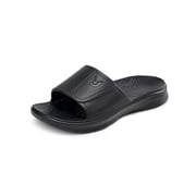 NORTHYARD Slippers for Men with Arch Support Cloud Slides Sandals Non Slip Waterproof Shower Bathroom Pool Beach Shoes Black