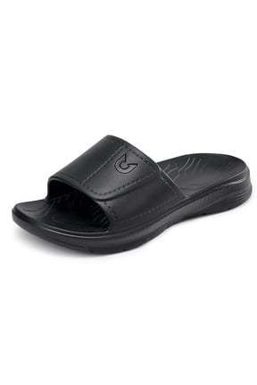 Slippers for Men with Arch Support Cloud Slides Sandals Non Slip Waterproof Shower Bathroom Pool Beach Shoes Black
