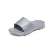 NORTHYARD Slippers for Men with Arch Support Cloud Slides Sandals Non Slip Waterproof Shower Bathroom Pool Beach Shoes Grey
