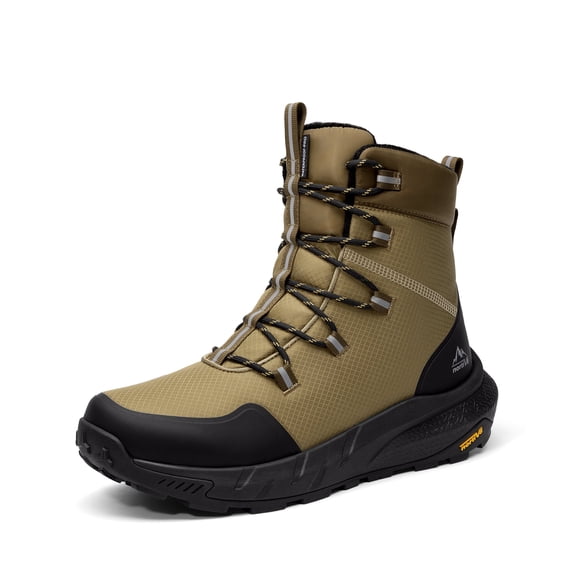 NORTIV 8 Men's Wide Winter Boots Grip on Snow Ice Insulated Waterproof Lightweight Comfortable Hiking Outdoor Boots