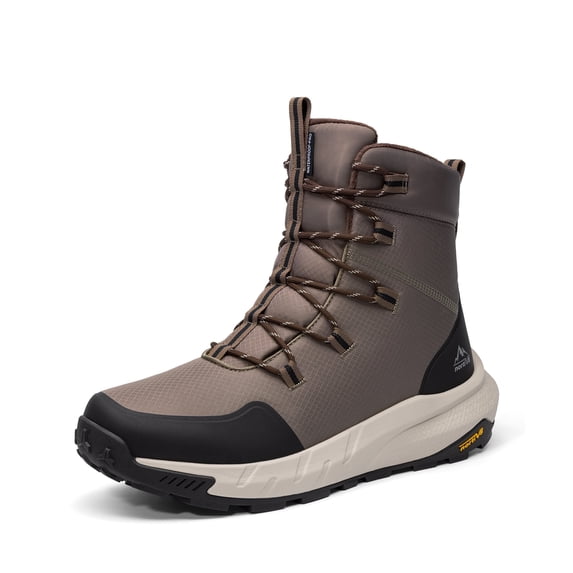 NORTIV 8 Men's Wide Winter Boots Grip on Snow Ice Insulated Waterproof Lightweight Comfortable Hiking Outdoor Boots