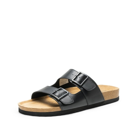 NORTIV 8 Cork Footbed Adjustable Buckle Straps Flat Sandals For Men