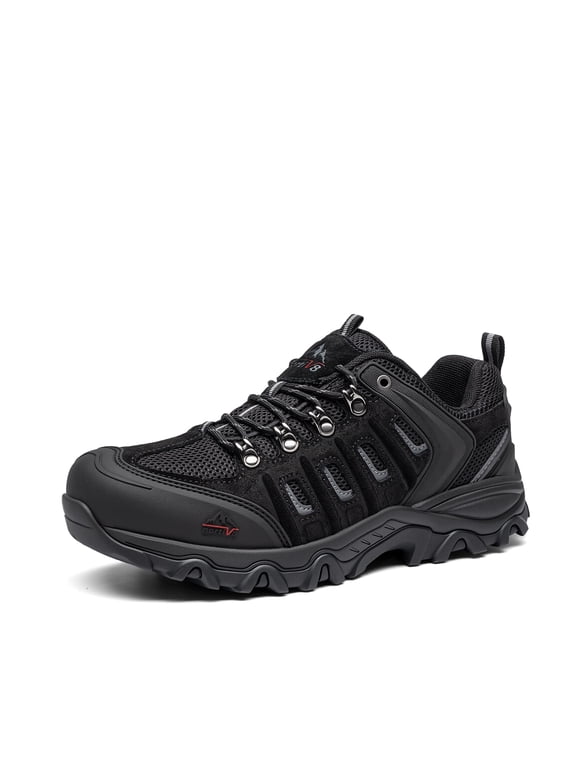NORTIV 8 Men’s Waterproof Hiking Shoes Leather Low-Top Outdoor Trekking Trail Walking Camping Footwear