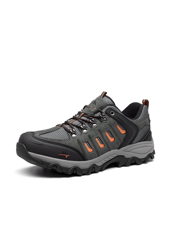 NORTIV 8 Men’s Waterproof Hiking Shoes Leather Low-Top Outdoor Trekking Trail Walking Camping Footwear