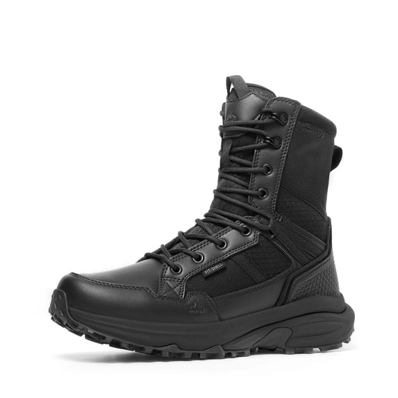 NORTIV 8 Men's Cushion Tactical Work Boots Zipper 8in Lightweight Breathable Military Combat Boots With Side Zipper, Cushion Comfort, Outdoor Hiking, Work And Motorcycle Riding