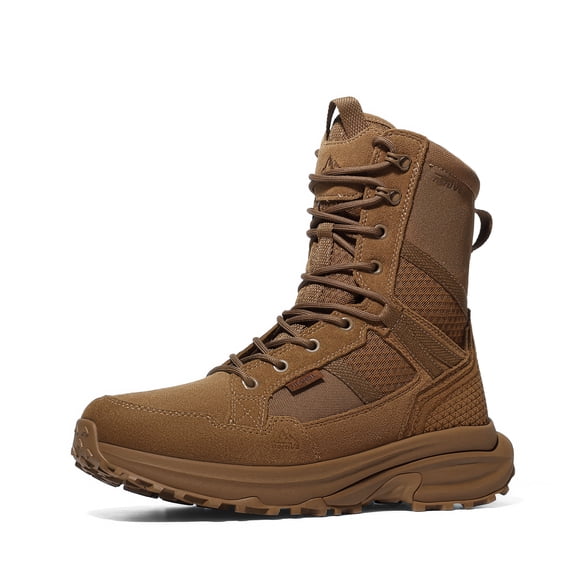 NORTIV 8 Men's Cushion Tactical Work Boots Zipper 8in Lightweight Breathable Military Combat Boots With Side Zipper, Cushion Comfort, Outdoor Hiking, Work And Motorcycle Riding