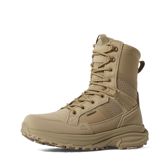 NORTIV 8 Men's Cushion Tactical Work Boots Zipper 8in Lightweight Breathable Military Combat Boots With Side Zipper, Cushion Comfort, Outdoor Hiking, Work And Motorcycle Riding