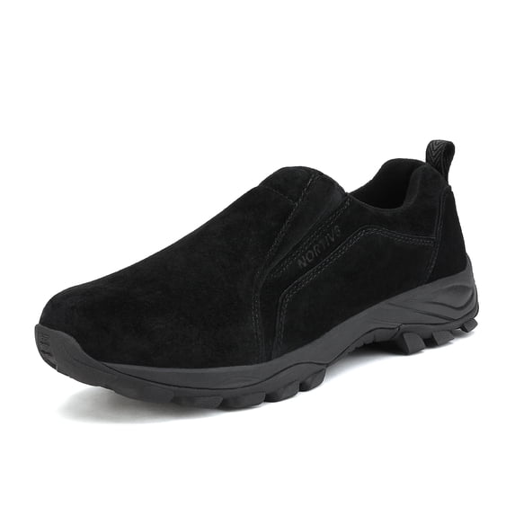 NORTIV 8 Men's Fashion Comfort Lightweight Outdoor Walking Shoes Moccasins Slip On Loafer Shoes JS19007M BLACK Size 10