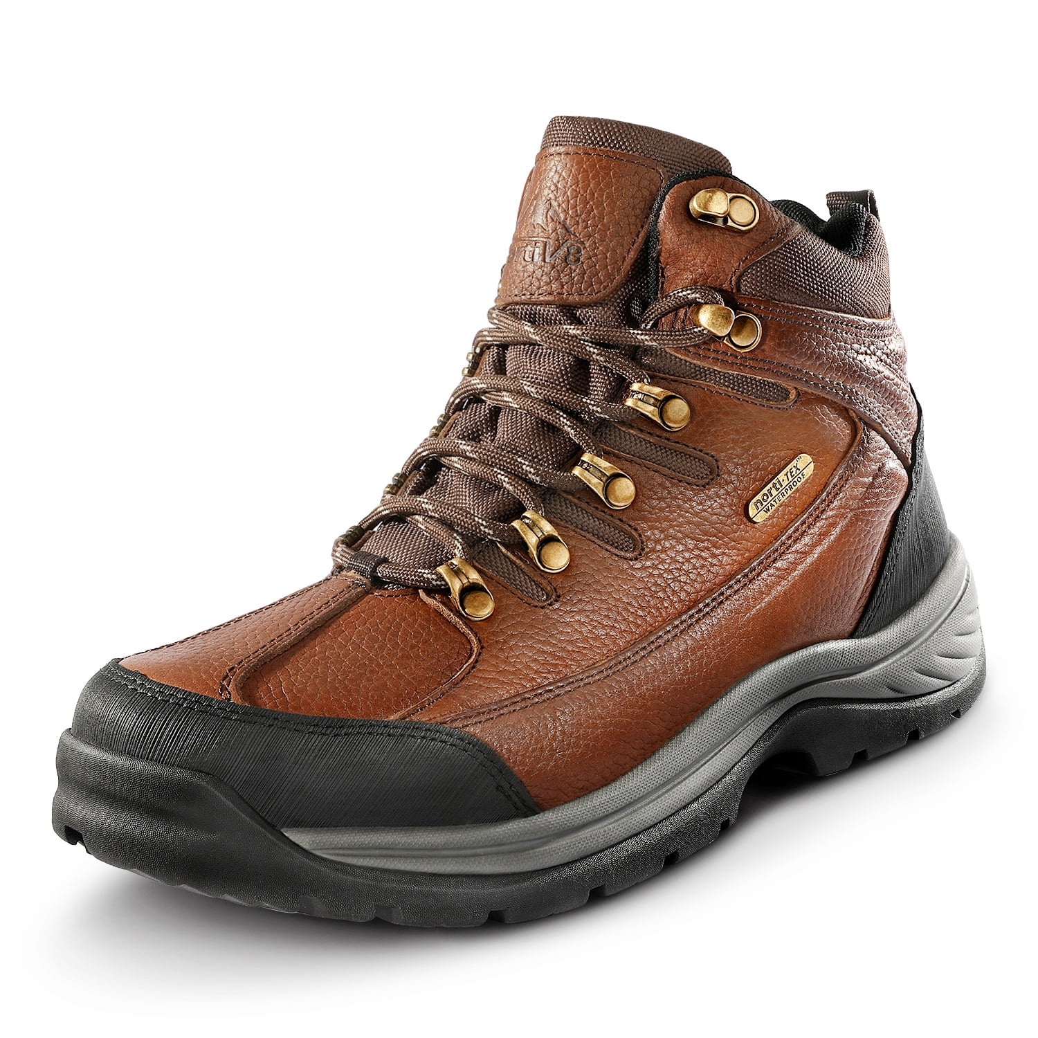 NORTIV 8 Men's Hiking Boots Mid Ankle Leather Waterproof Outdoor Boots ...