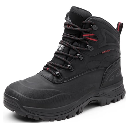 NORTIV 8 Men's Insulated Waterproof Construction Hiking Winter Snow Boots Wide Width