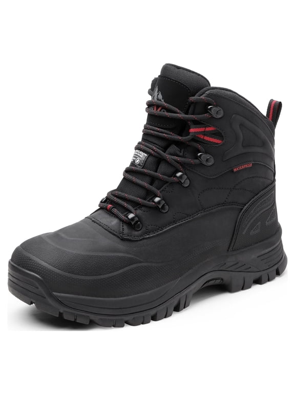 NORTIV 8 Men's Insulated Waterproof Construction Hiking Winter Snow Boots Wide Width