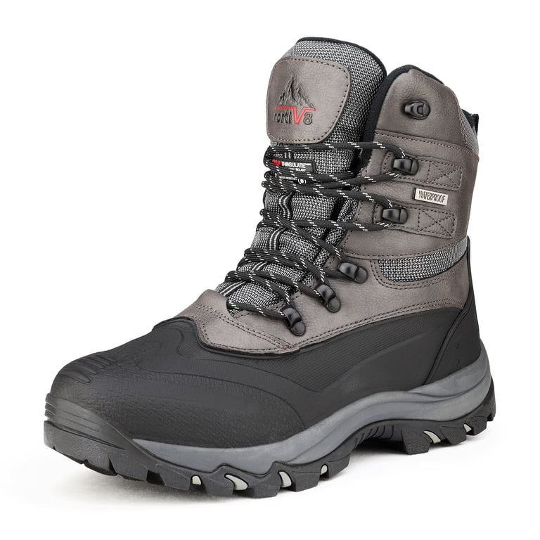 New! NORTIV 8 Men\'s Insulated Waterproof Rubber Sole Winter Snow Boot Size 9 Men main image 3