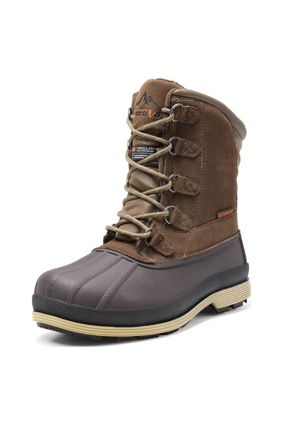 NORTIV 8 Men's Insulated Waterproof Work Winter Snow Boots