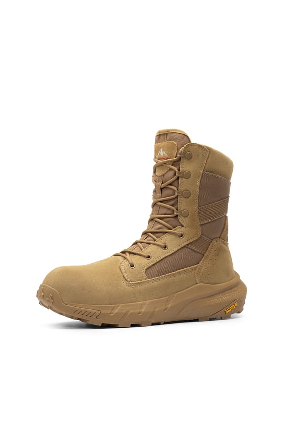 NORTIV 8 Men's 8" Composite Toe Work Boots, Lightweight Side Zipper ASTM F2412-24 & ASTM F2913-24 Safety Military Boots for All-Day Comfort, Peakforce-Nano