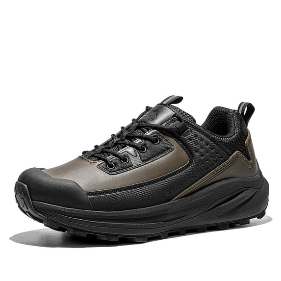 NORTIV 8 Men’s Lightweight Waterproof Hiking Shoes Breathable Leather Outdoor Casual Walking Shoes