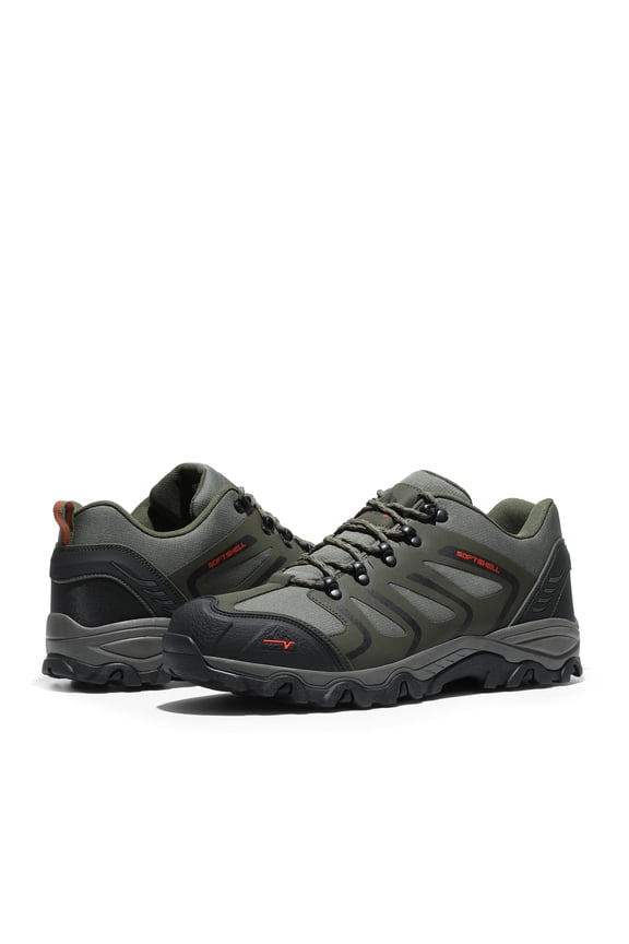 NORTIV 8 Men's Low Top Waterproof Hiking Shoes Trekking Trails Outdoor Work Shoes Army/Green/Black/Orange Size 9