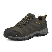 NORTIV 8 Men's Low Top Waterproof Hiking Shoes Trekking Trails Outdoor Work Shoes Brown/Black/Tan Size 10.5