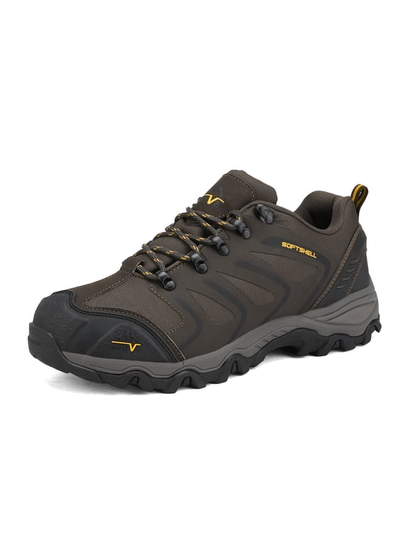 NORTIV 8 Men's Low Top Waterproof Hiking Shoes Trekking Trails Outdoor Work Shoes Brown/Black/Tan Size 10.5