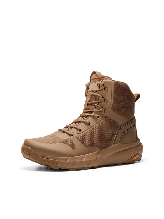 NORTIV 8 Men's Military Tactical Boot Lightweight Boots for Work All Day Side Zipper Motorcycle Combat Hiking Shoes