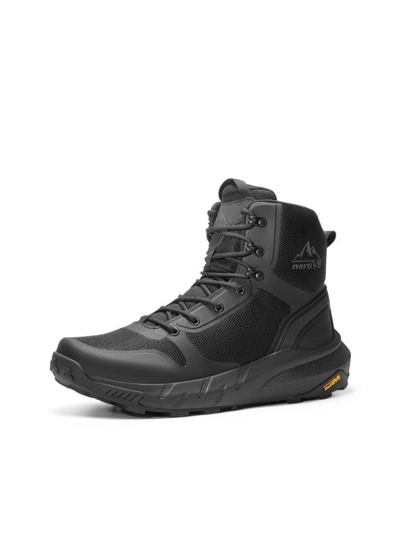 NORTIV 8 Men's Military Tactical Boot Lightweight Boots for Work All Day Side Zipper Motorcycle Combat Hiking Shoes