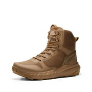 NORTIV 8 Men's Military Tactical Boot Lightweight Boots for Work All Day Side Zipper Motorcycle Combat Hiking Shoes
