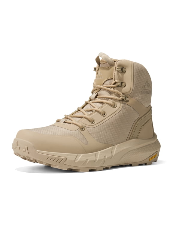 NORTIV 8 Men's Military Tactical Boot Lightweight Comfortable Boots for Work All Day Side Zipper Motorcycle Combat Hiking Boots 37 Inches Metrostrike Wide Width