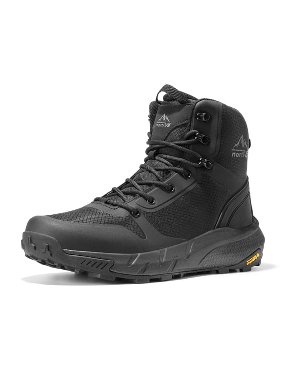 NORTIV 8 Men's Military Tactical Boot Lightweight Comfortable Boots for Work All Day Side Zipper Motorcycle Combat Hiking Boots Metrostrike(8-9 Inches)