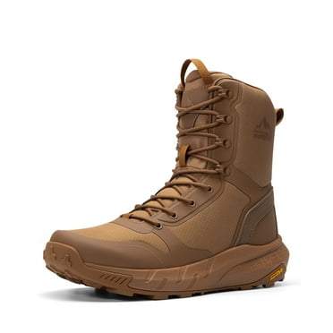 NORTIV 8 Men's Military Tactical Boot Lightweight Comfortable Boots for Work All Day Side Zipper Motorcycle Combat Hiking Boots 8 Inches Metrostrike