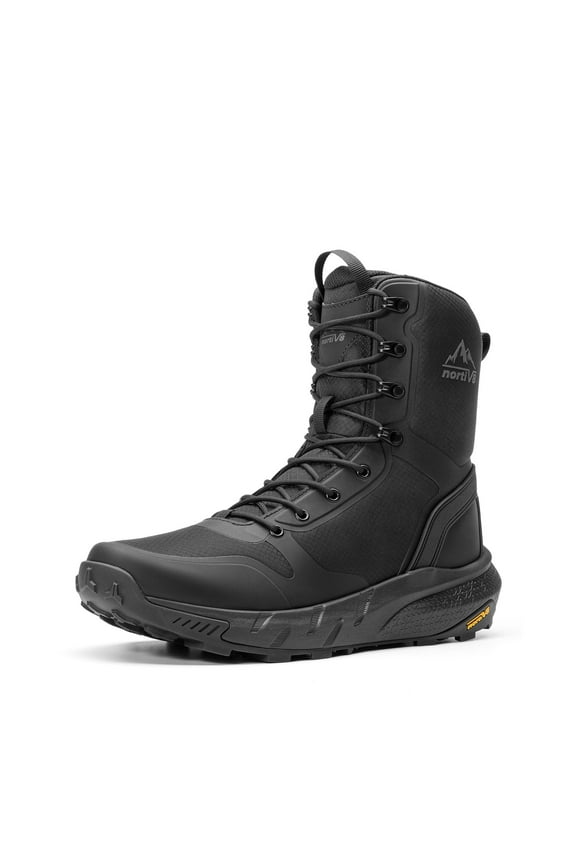 NORTIV 8 Men's Military Tactical Boot Lightweight Comfortable Boots for Work All Day Side Zipper Motorcycle Combat Hiking Boots 8 Inches Metrostrike