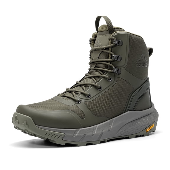 NORTIV 8 Men's Military Tactical Boot Lightweight Comfortable Boots for Work All Day Side Zipper Motorcycle Combat Hiking Boots 8 Inches Vanguard