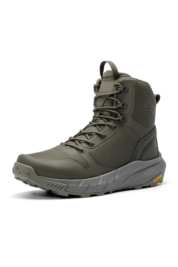 NORTIV 8 Men's Military Tactical Boot Lightweight Comfortable Boots for Work All Day Side Zipper Motorcycle Combat Hiking Boots 8 Inches Vanguard