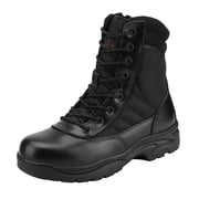 NORTIV 8 Mens Military Tactical Work Boots Side Zipper Leather Motorcycle Combat Boots 6-8 Inches