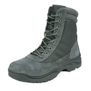 NORTIV 8 Mens Military Tactical Work Boots Side Zipper Leather Motorcycle Combat Boots 6-8 Inches