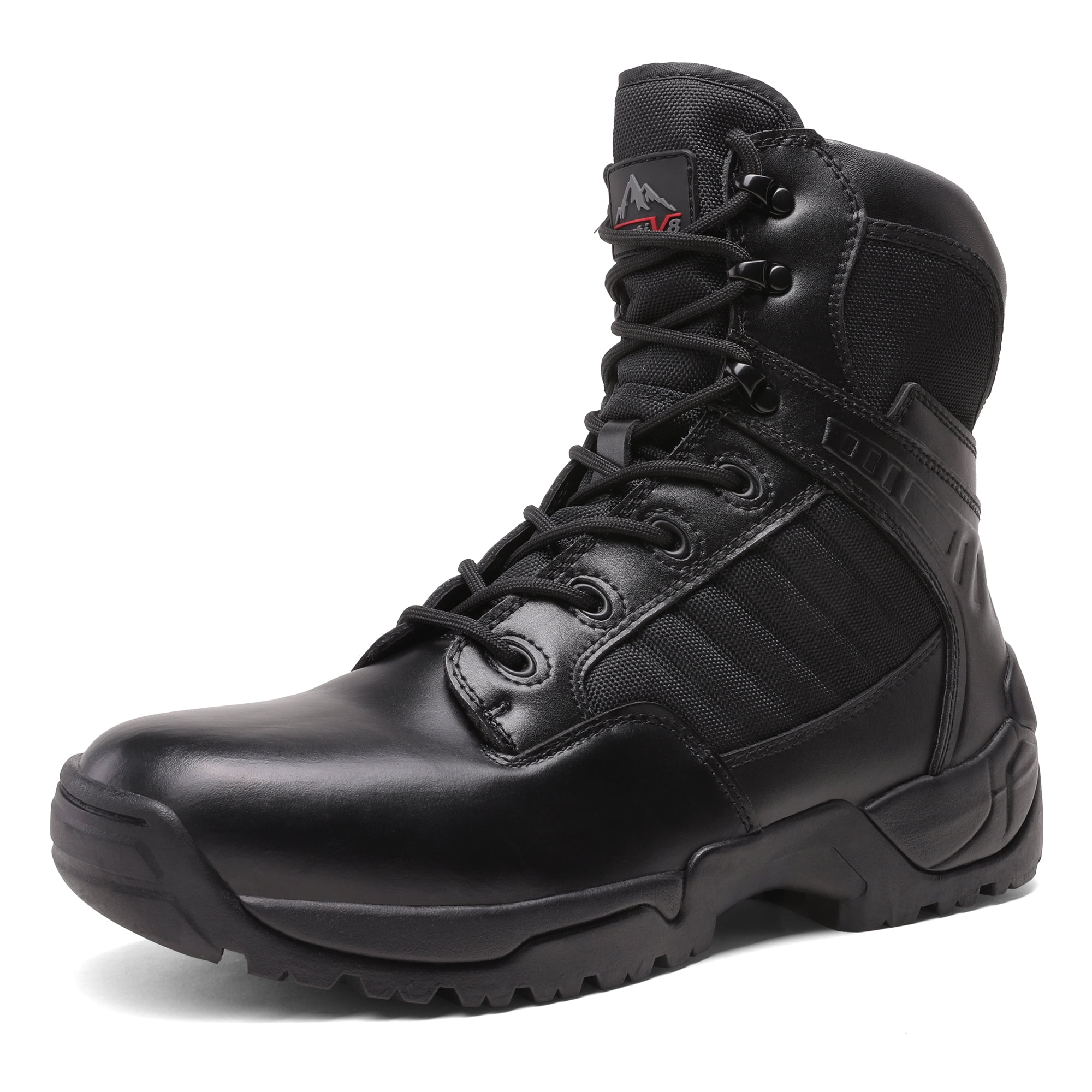 NORTIV 8 Men's Military Tactical Work Boots Side Zipper Leather