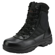 NORTIV 8 Men's Military Tactical Work Boots Side Zipper Leather Motorcycle Combat Boots Trooper(6-8 Inches)