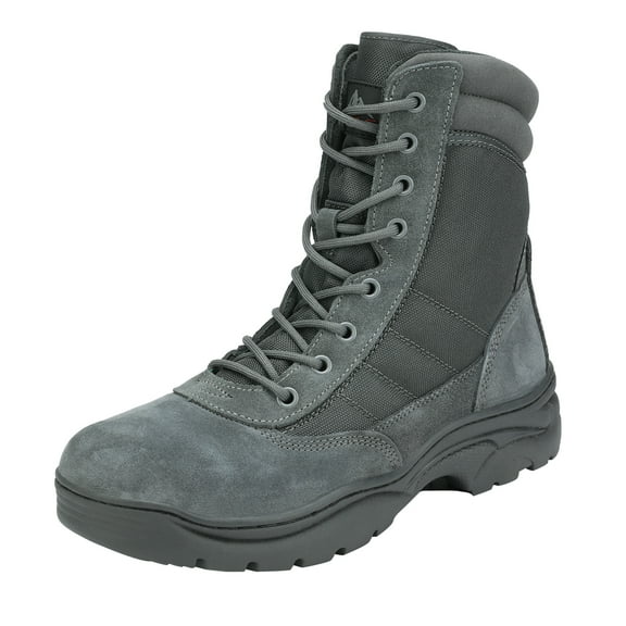 NORTIV 8 Men's Military Tactical Work Boots Side Zipper Leather Motorcycle Combat Boots Trooper(6-8 Inches)