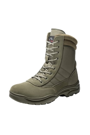 NORTIV 8 Men's Military Tactical Work Boots Side Zipper Leather Motorcycle Combat Boots Trooper(6-8 Inches)