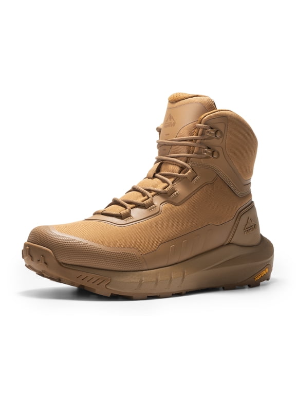 NORTIV 8 Men's Tactical Hiking Lightweight Cushion Sole for Work All Day Side Zipper Motorcycle Combat Military Boot Arch Support 8 Inches Terrascope